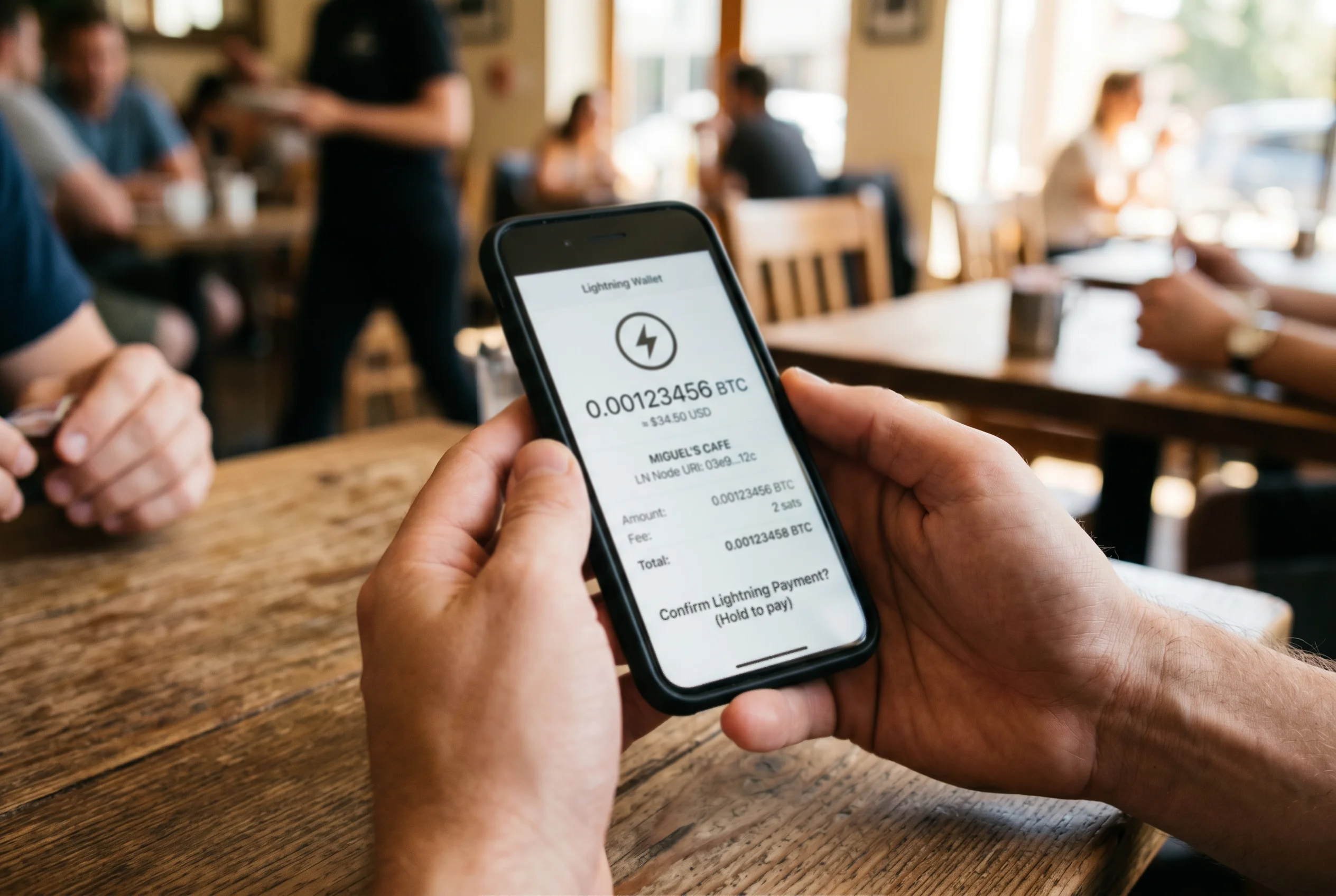 Diagrama de canales Lightning entre wallet y sportsbook con indicador de velocidad de liquidación