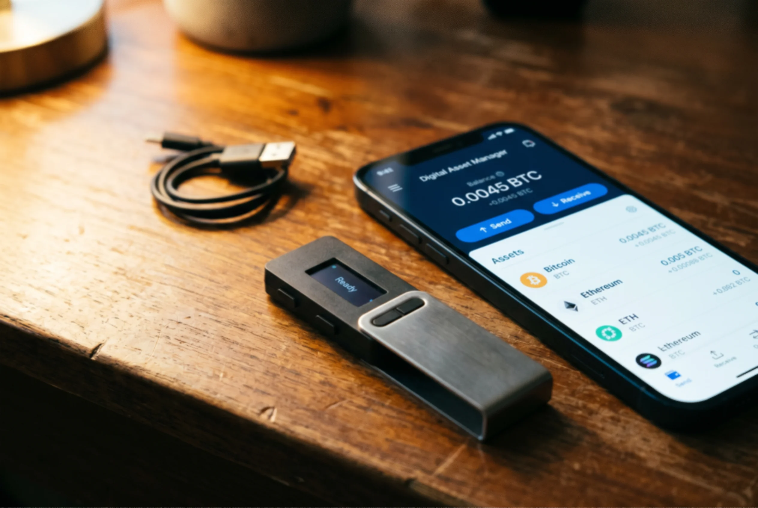 Comparativa visual de tipos de wallet Bitcoin con iconos de hardware, móvil y navegador